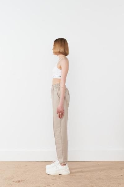 Duru Önden Dikişli Beli Lastikli Cepli Taş Jogger