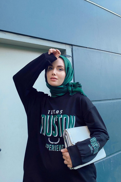 Houston Pamuklu Oversize Siyah Alt Üst Takım