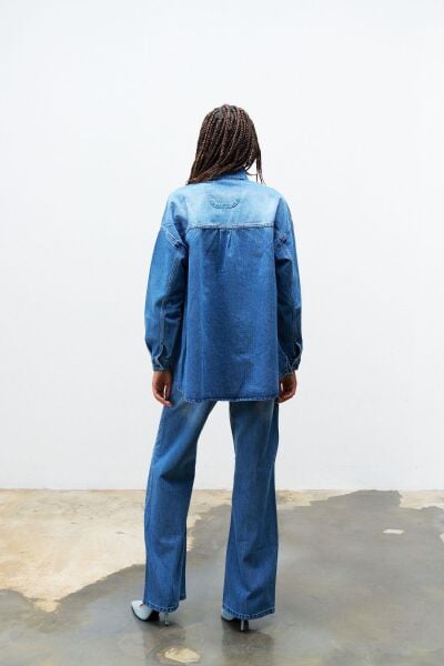 Açık Mavi %100 Cotton Gömlek Pantolon Takım