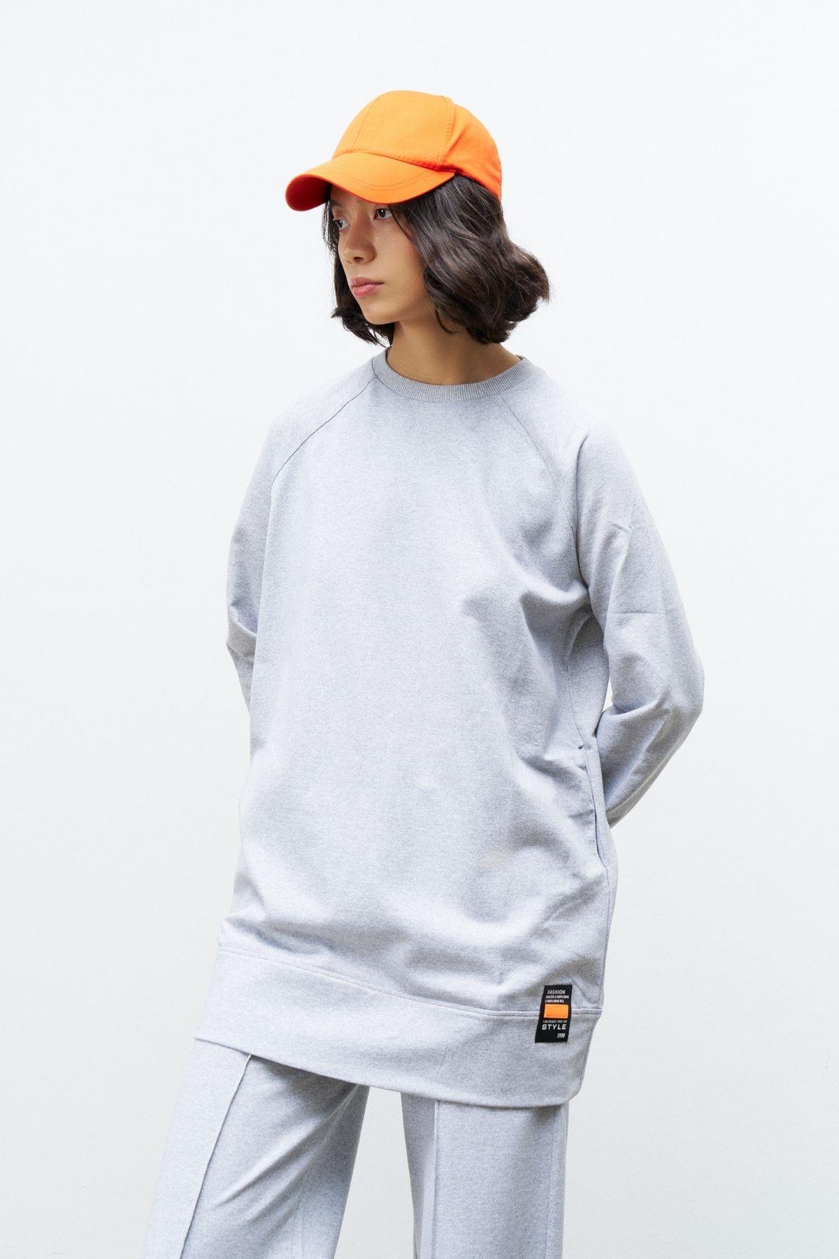 Rener Süs Etiketli Oversize Gri Alt Üst Takım