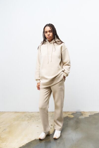 Taş İçi Polarlı Alt Üst Nakış İşlemeli Kapüşonlu Oversize Şardonlu Takım