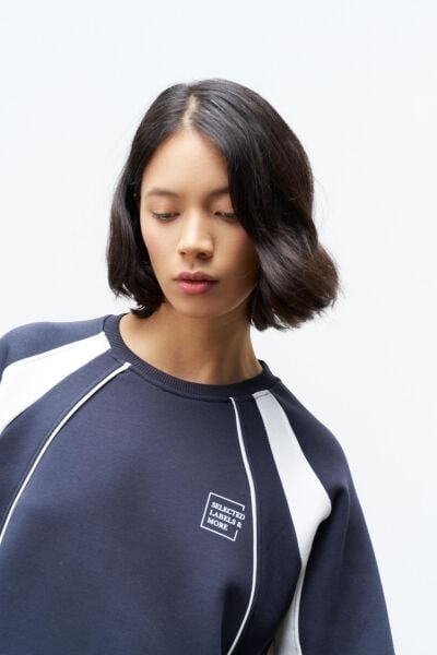 Füme Kadın Şardonlu Baskı Detaylı Bisiklet Yaka Rahat Kesim Oversize Kalıp Alt Üst Takım