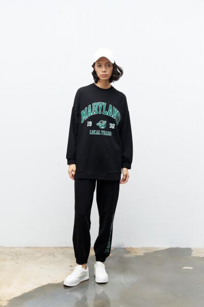 Maryland Pamuklu Oversize Siyah Takım