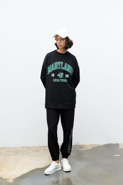 Maryland Pamuklu Oversize Siyah Takım