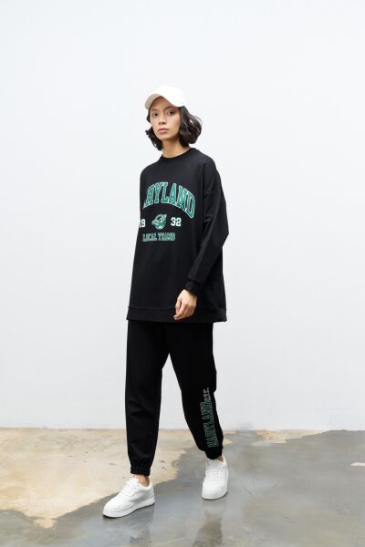 Maryland Pamuklu Oversize Siyah Takım