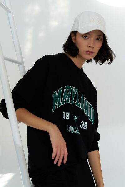 Maryland Pamuklu Oversize Siyah Takım