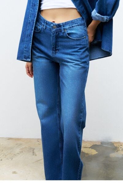 Koyu Mavi %100 Cotton Gömlek Pantolon Takım