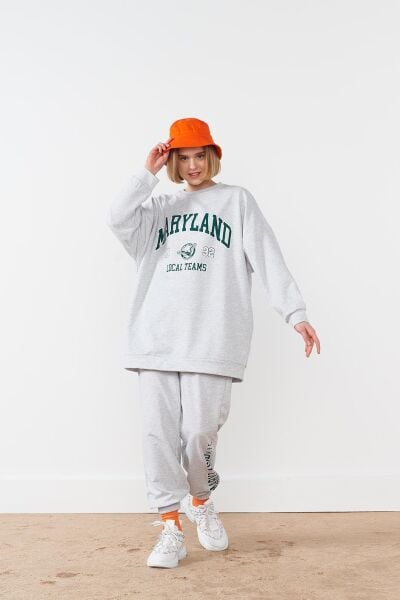 Maryland Pamuklu Oversize Gri Takım
